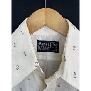 Kimtex 1970's Long Sleeve Beige Casual Button-Down Shirt, XL, made in KOREA